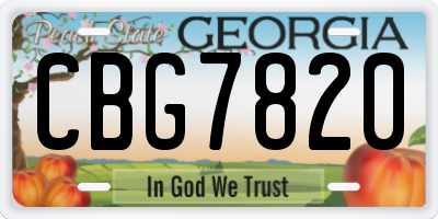 GA license plate CBG7820
