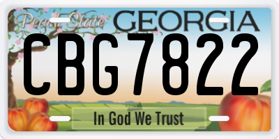 GA license plate CBG7822