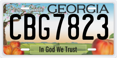GA license plate CBG7823