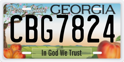GA license plate CBG7824