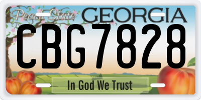 GA license plate CBG7828