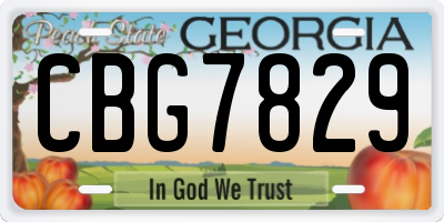 GA license plate CBG7829