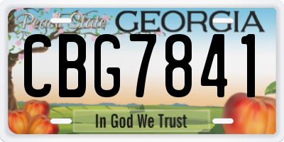 GA license plate CBG7841