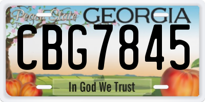 GA license plate CBG7845