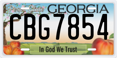 GA license plate CBG7854