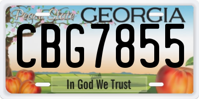 GA license plate CBG7855