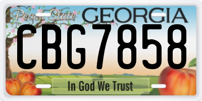 GA license plate CBG7858