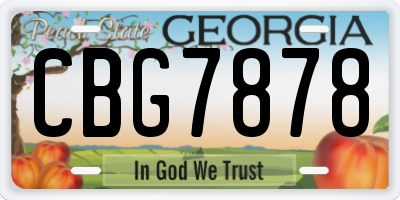 GA license plate CBG7878