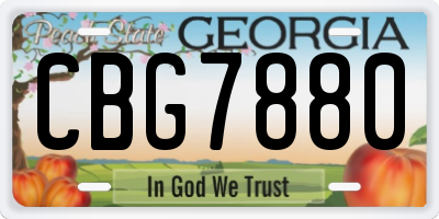 GA license plate CBG7880