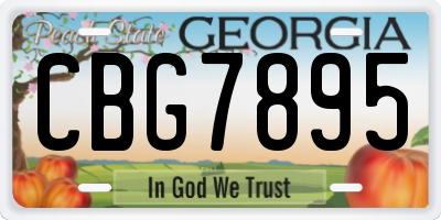 GA license plate CBG7895