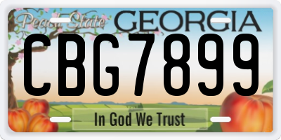 GA license plate CBG7899