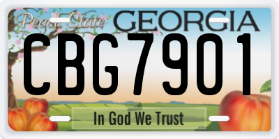 GA license plate CBG7901