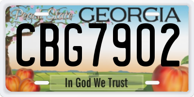 GA license plate CBG7902