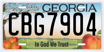 GA license plate CBG7904