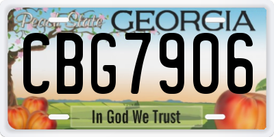GA license plate CBG7906