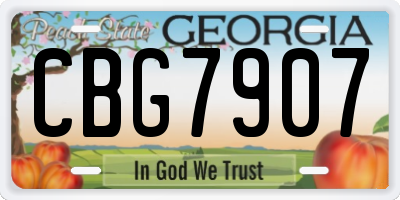 GA license plate CBG7907