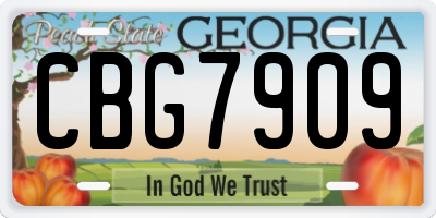 GA license plate CBG7909