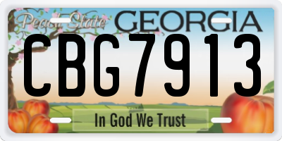 GA license plate CBG7913