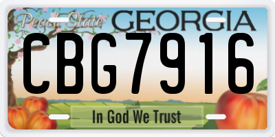 GA license plate CBG7916