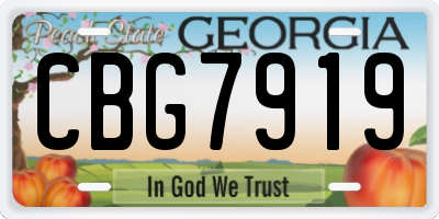 GA license plate CBG7919
