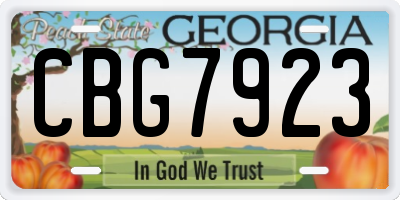 GA license plate CBG7923