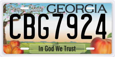 GA license plate CBG7924