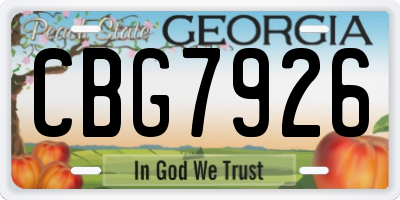 GA license plate CBG7926