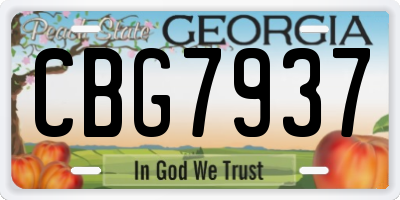 GA license plate CBG7937