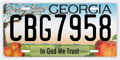 GA license plate CBG7958