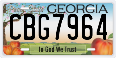 GA license plate CBG7964