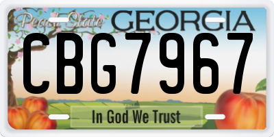 GA license plate CBG7967
