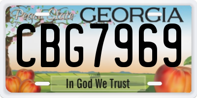 GA license plate CBG7969
