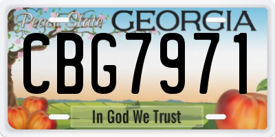 GA license plate CBG7971