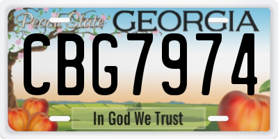 GA license plate CBG7974