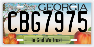 GA license plate CBG7975
