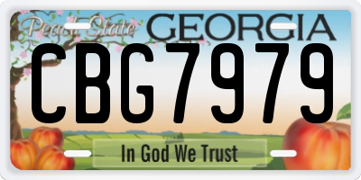 GA license plate CBG7979