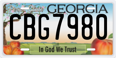 GA license plate CBG7980