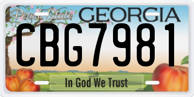 GA license plate CBG7981