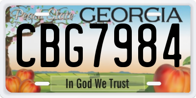 GA license plate CBG7984
