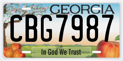 GA license plate CBG7987