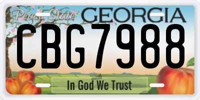 GA license plate CBG7988