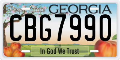 GA license plate CBG7990