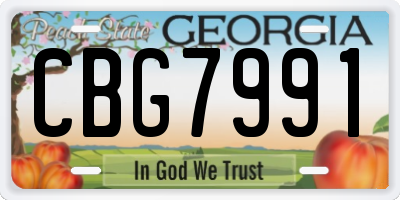 GA license plate CBG7991