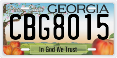 GA license plate CBG8015