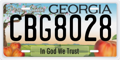 GA license plate CBG8028