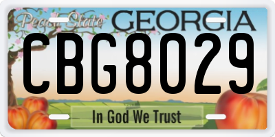 GA license plate CBG8029