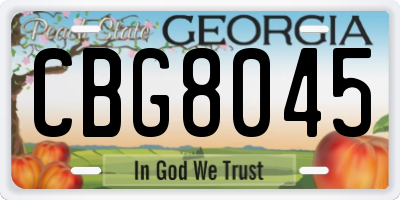 GA license plate CBG8045