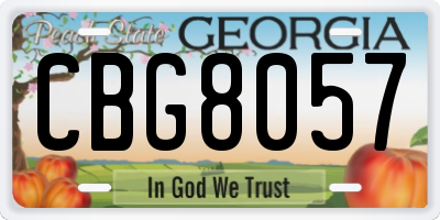 GA license plate CBG8057