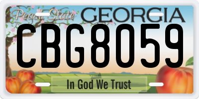 GA license plate CBG8059