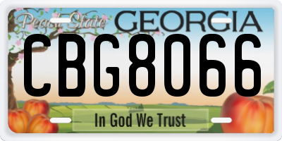 GA license plate CBG8066